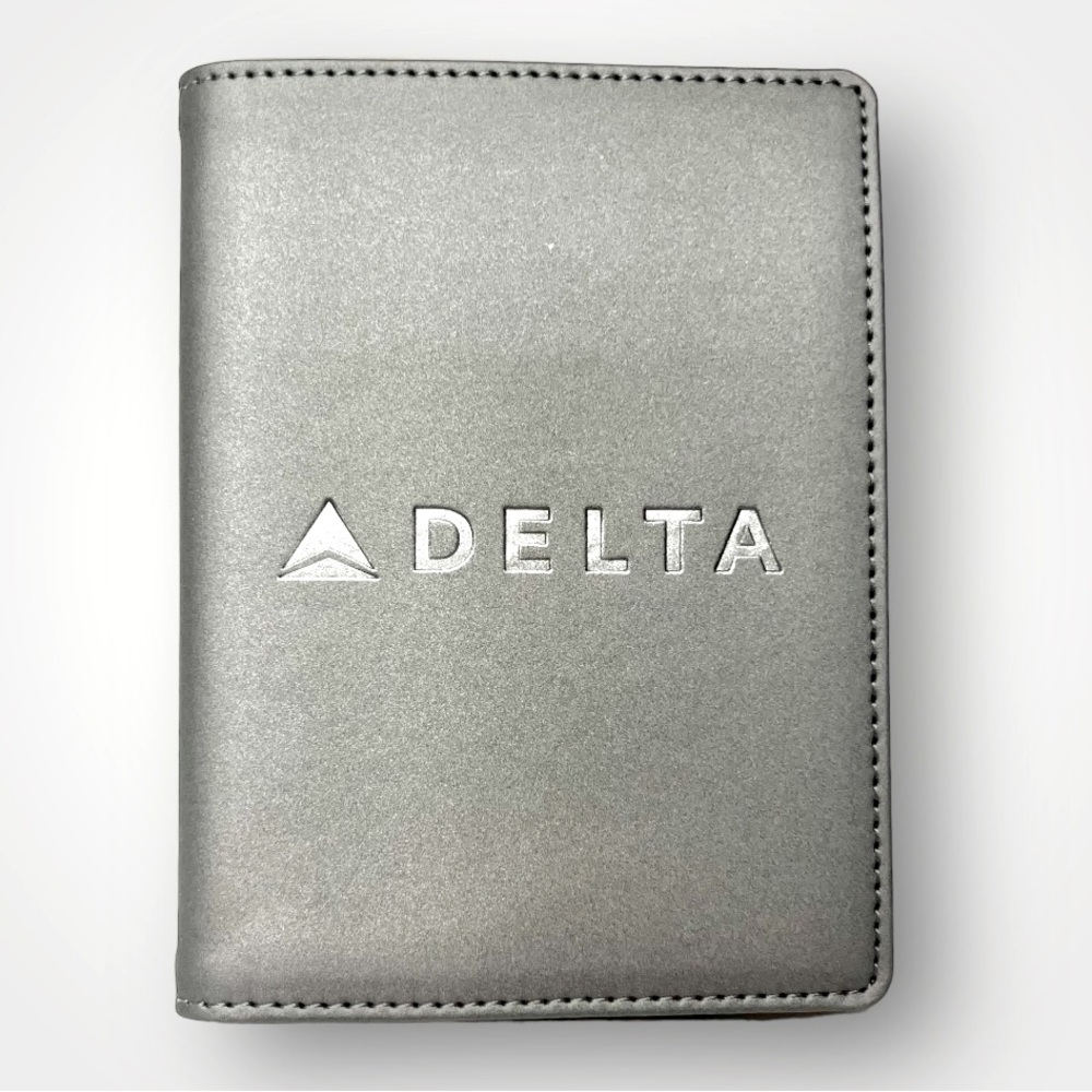 Delta Air Lines Official Passport Travel Holder Toscano Grey Vegan Leather New